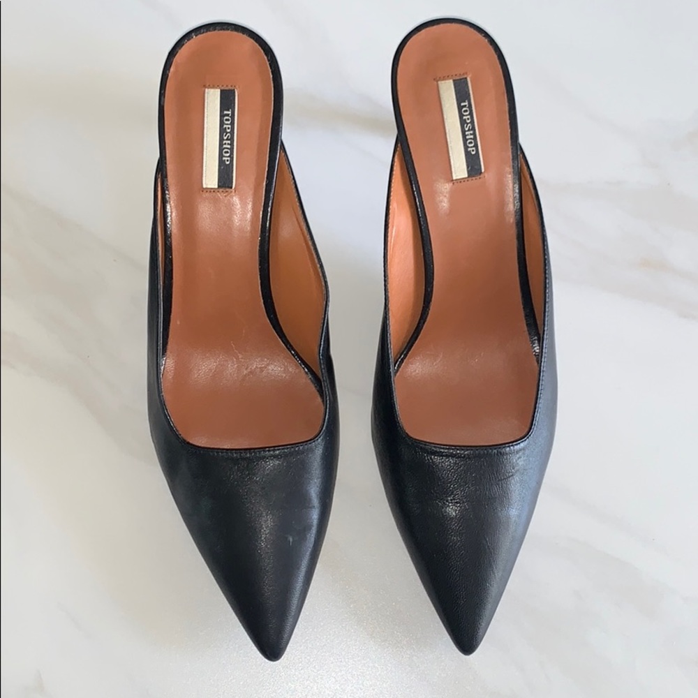 Topshop ‘Joanne’ Leather Pointy Toe Mule